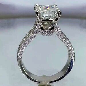 Eternity Band High Quality Prong Set Emerald Cutting CZ Ring, MARR9422